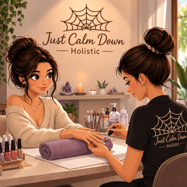 Gel Spell Mani/Basic Witch Pedi at Just Calm Down Holistic in Exeter, NH